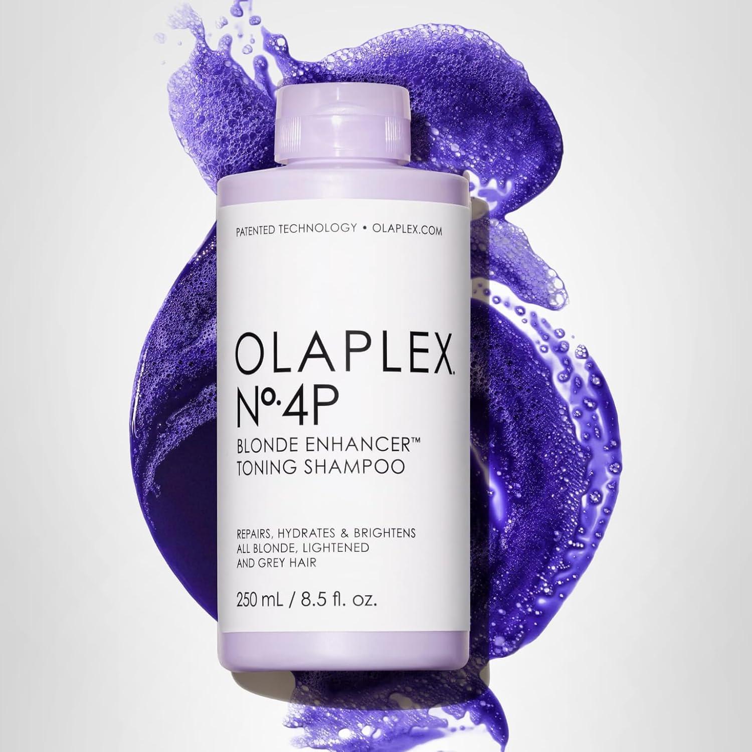 imageOlaplex No 4P Blonde Enhancer Purple Toning Shampoo Repairs Hydrates amp Brightens All Blonde Lightened amp Grey Hair85 Fl Oz Pack of 1