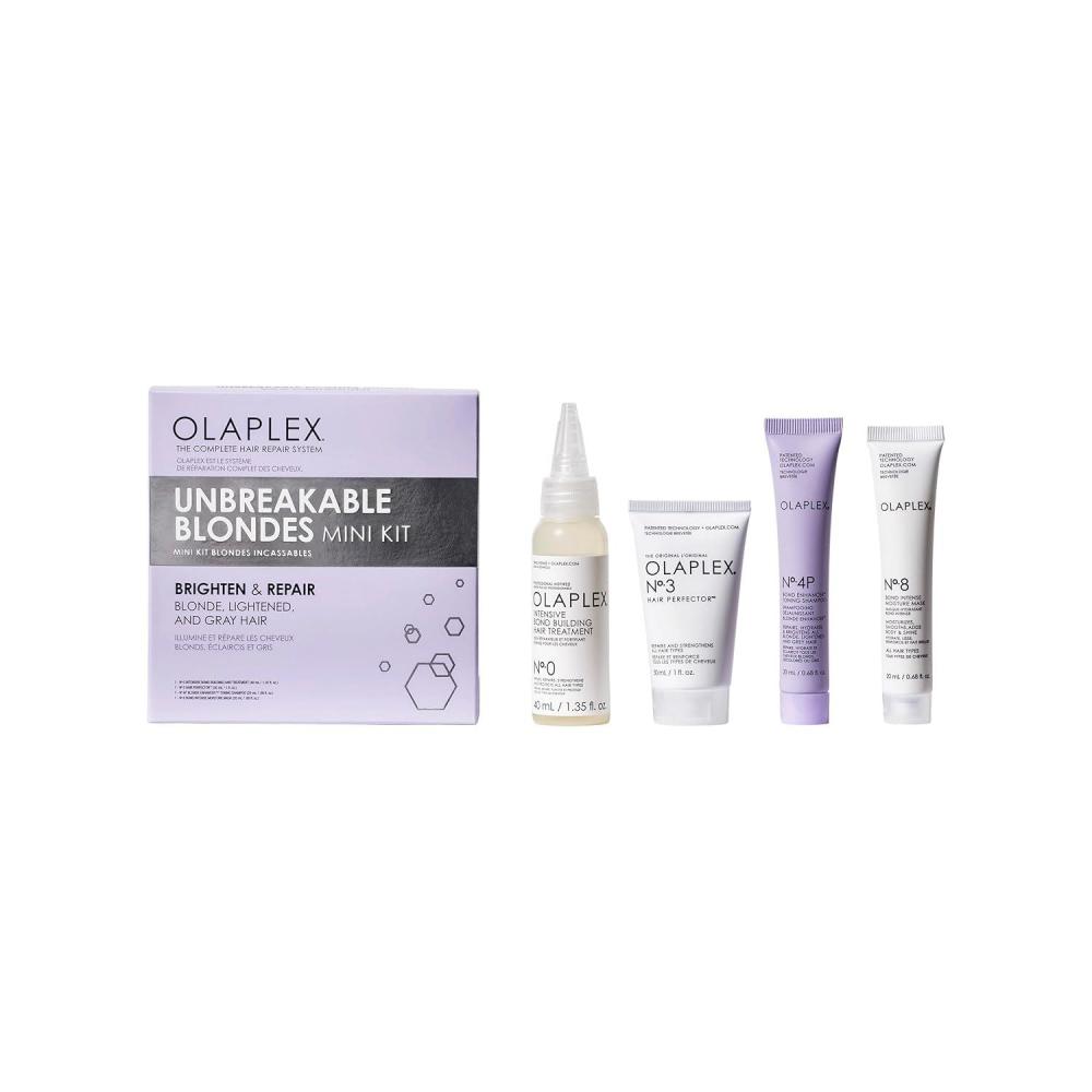 imageOlaplex Unbreakable Blondes Haircare Mini Kit Brighten amp Repair No 0 3 4P 8 Reduces Breakage amp Split Ends Adds Moisture amp More Shine Brightens All Blonde Lightened amp Grey Hair